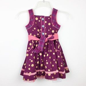 Matilda Jane Girls Purple Gold Polka Dots Dress